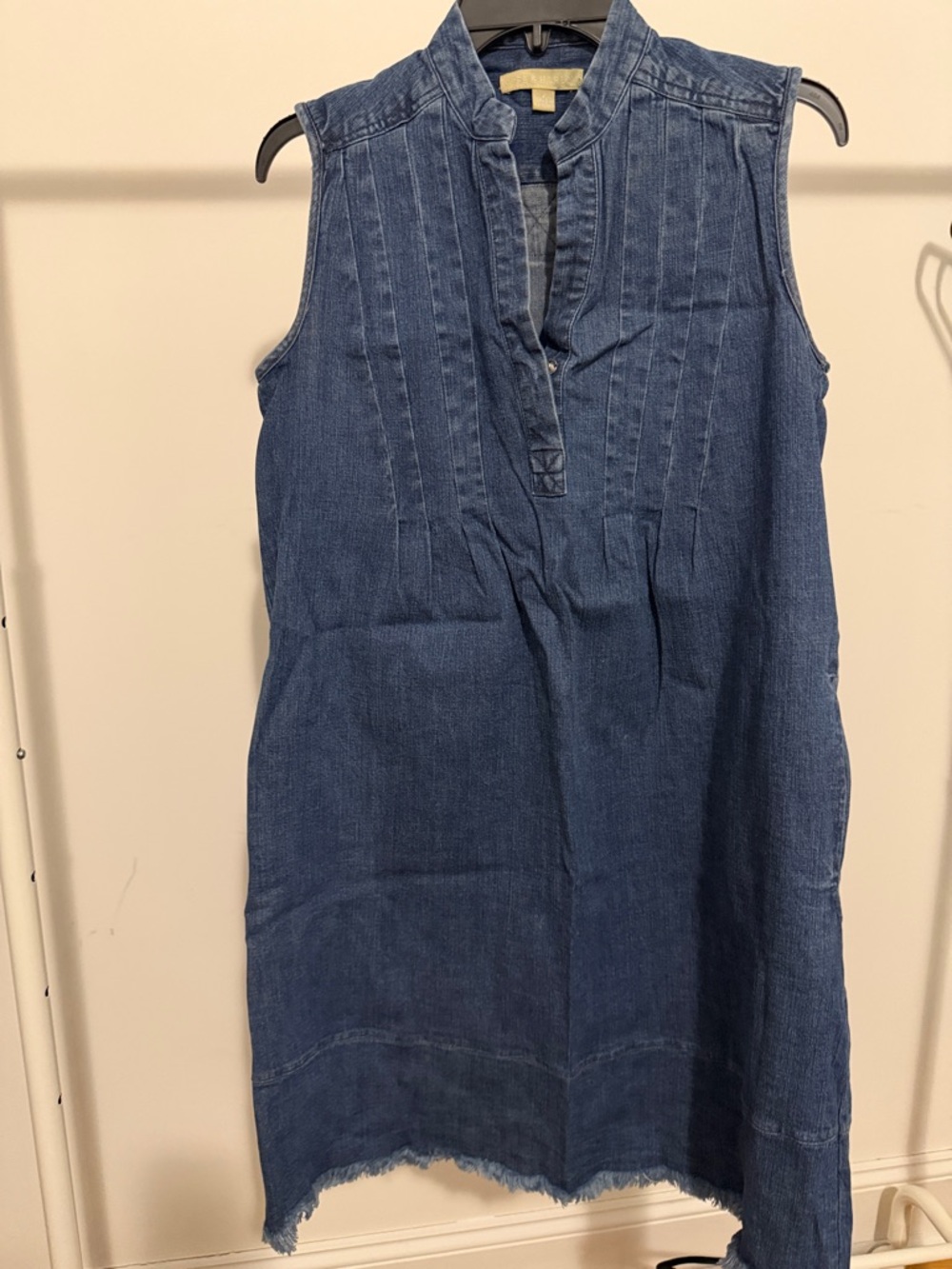 Sleeveless Denim Midi Dress - Blue